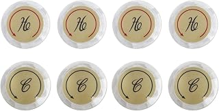 8 botones de índice de mango de grifo para fregadero y ducha con marcas H y C compatibles con modelos LDR Delex