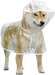 Capa de Chuva Transparente Impermeável para Cães, Capa de Chuva de Corpo Inteiro para Filhotes de Cachorro, Resistente ao Desgaste e Mordidas, Tamanho Grande