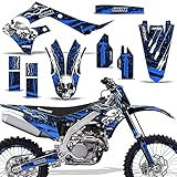 Savage Kits MX Dirt Bike Graphics kit Sticker Decal and Number Plates Compatible with Kawasaki KX250 2021 & KX450 2019-2021 - Sikspak Blue
