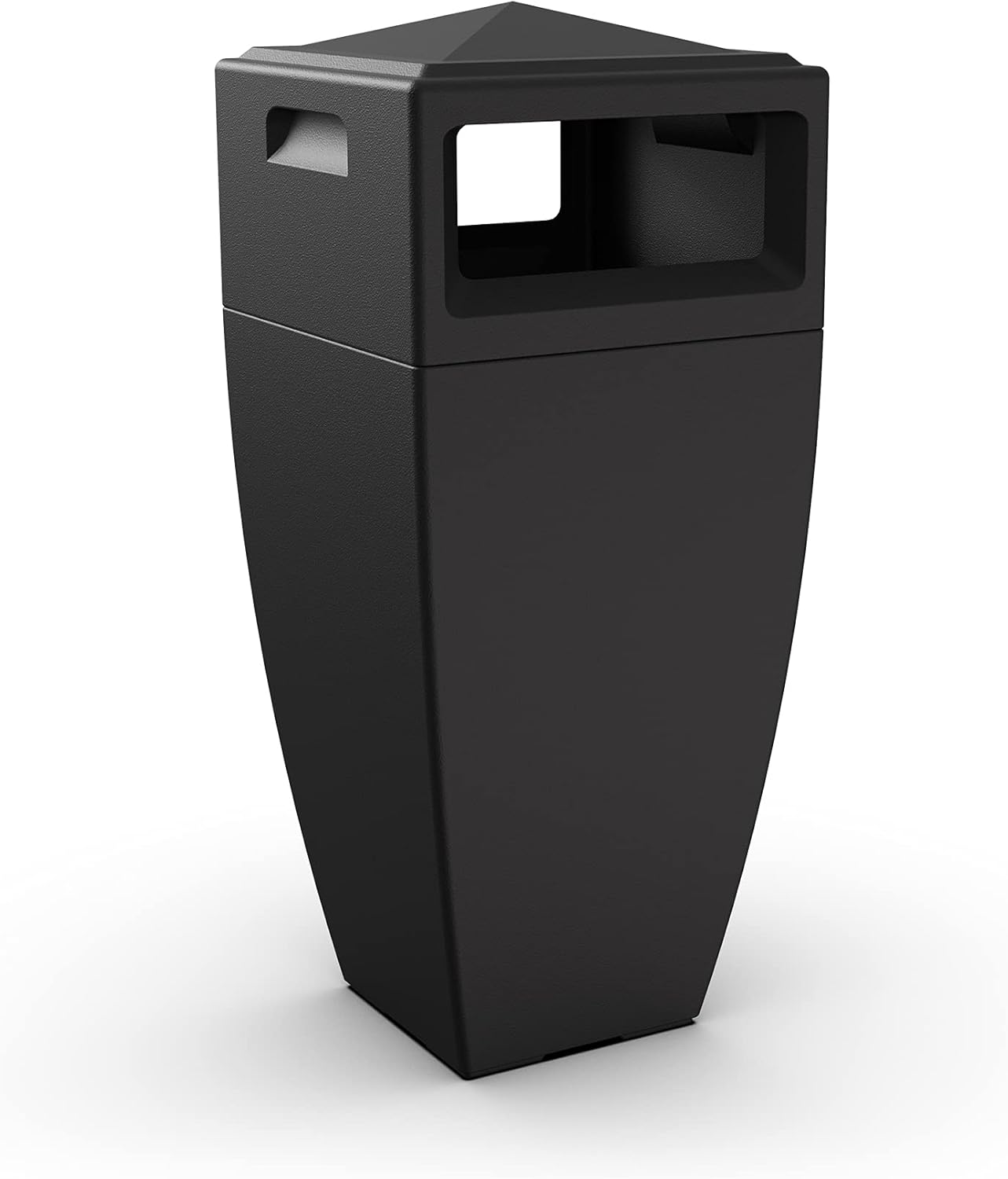 Mayne Kobi 45in Waste Bin - Black - Lightweight Removable Lid and Liner Included - Polyethylene - 24 gal Capacity (8841-B)