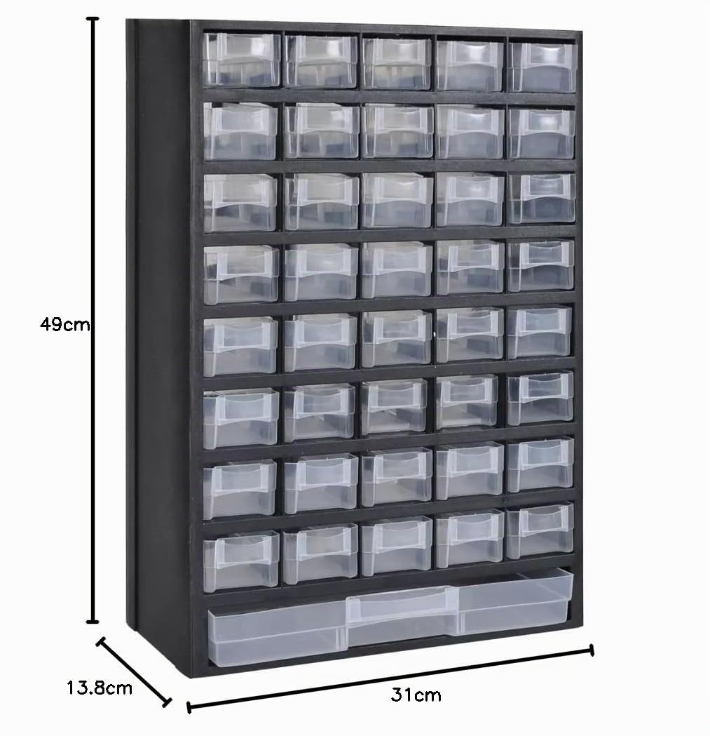 Homgoday Armoire à Outils avec 41 Tiroirs Plastique, Boîtes de Rangement Casiers à Tiroirs pour Garage, Atelier, Rangement Visserie Atelier
