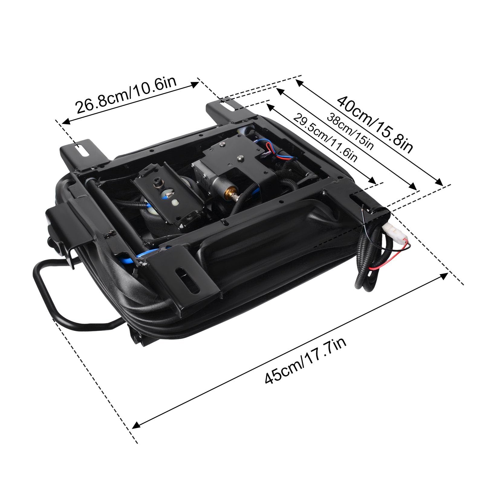 Akozon Base Universal de Amortiguación de Asiento con Suspensión Neumática de Alta Resistencia para Camiones, Vehículos Recreativos, Tractores