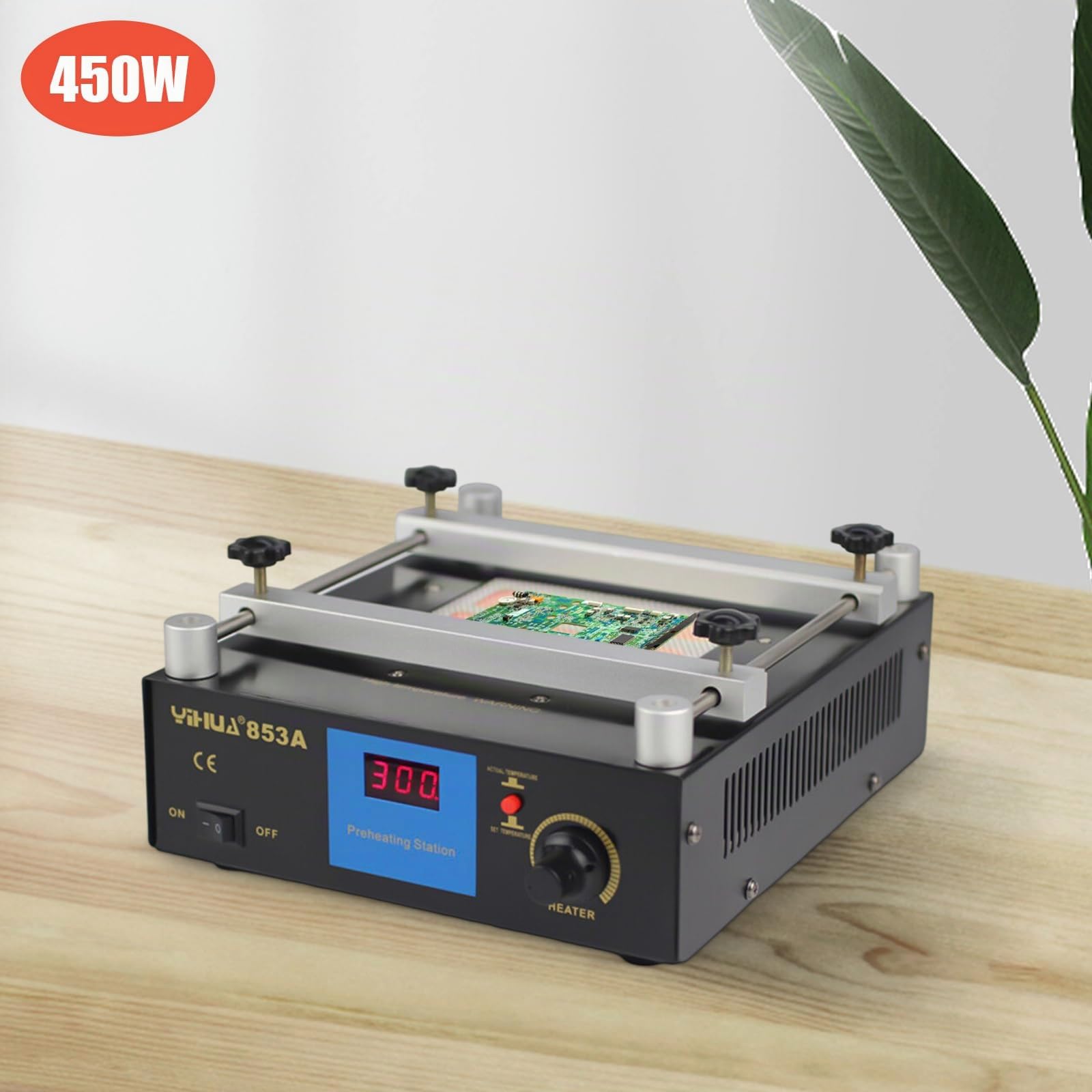 853A Station de chauffage, plaque chauffante, antistatique, inoxydable, 450 W, 220 V