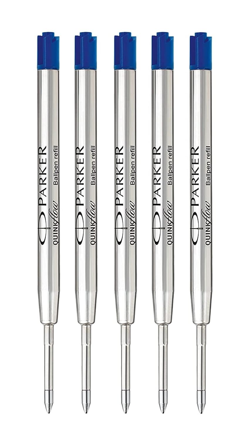 Parker Quinkflow Ballpoint Pen Refill Medium Tip Blue Ink Pack of