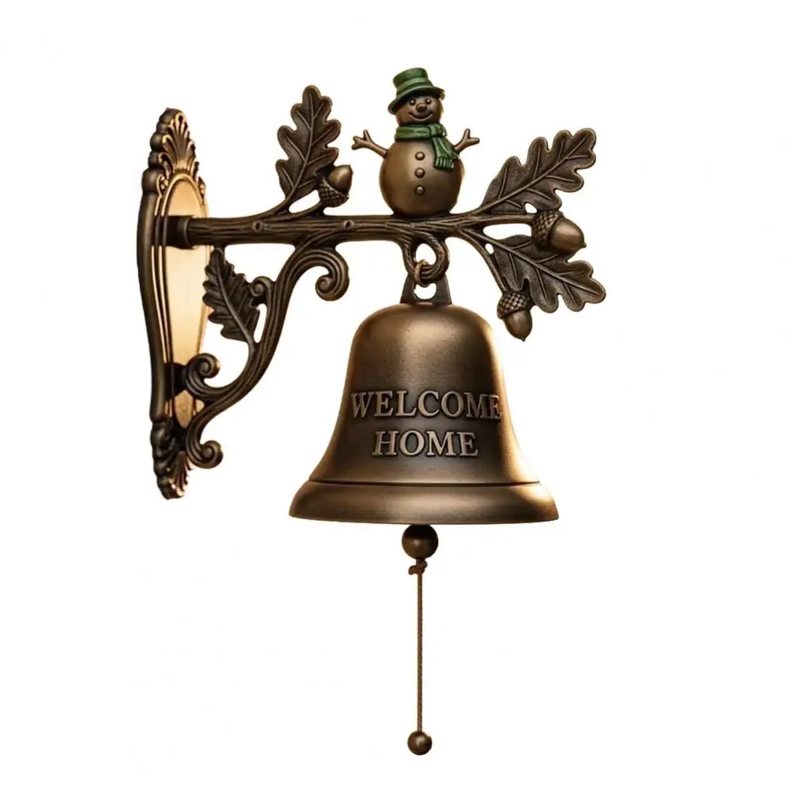 Mounted Farmhouse Bell Retro Door Bell Rustic Vintage Large Wall Mounted Metal For Farm House Outside Decorative Accent Bells(Color 02)
