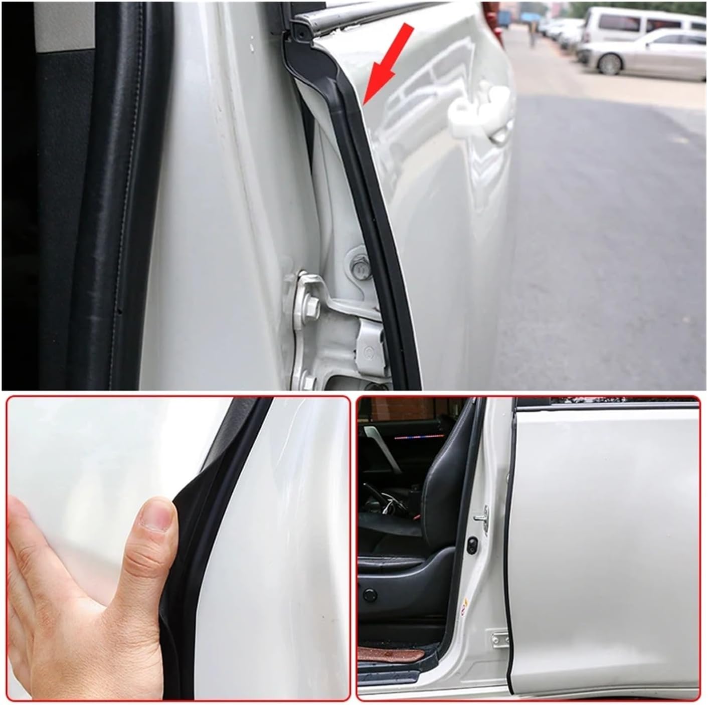 for 150 200 Weatherstrip Rubber Sealing Pillar Noise Windproof LC150 LC200 Exterior Accessories(LC200)