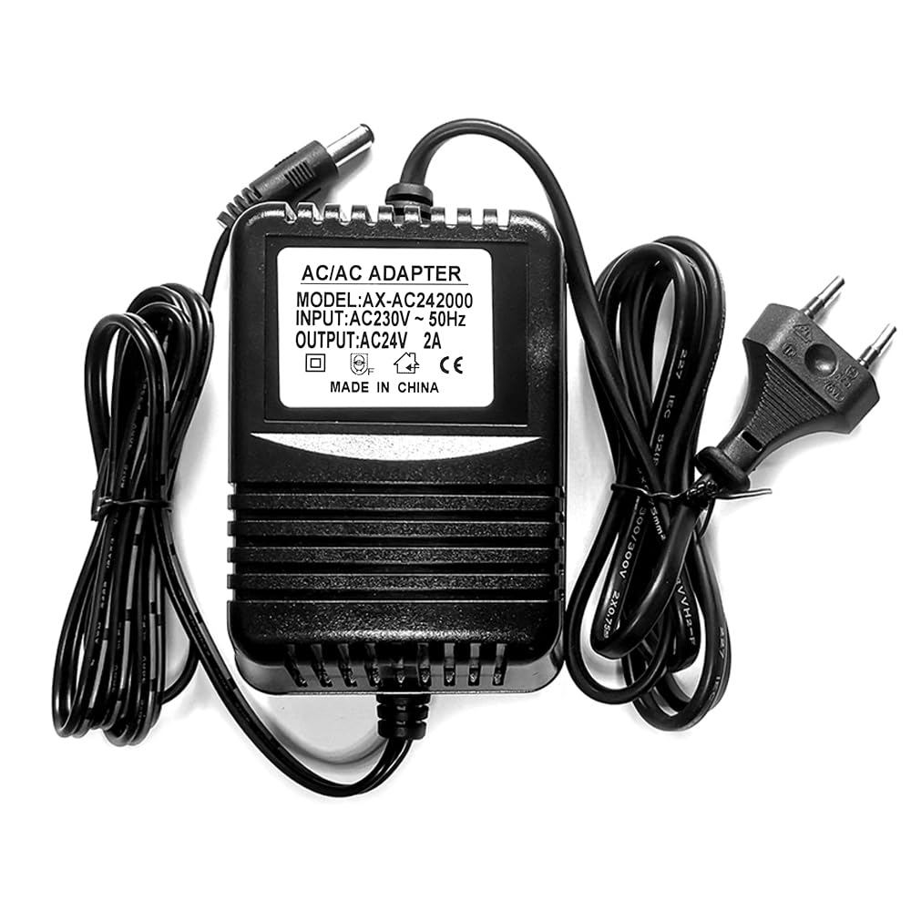 Adattatore AC/AC, uscita CA 24 V, ingresso CA 230 V, 2 A, trasformatore UE da 230 V a 24 V 2000 mA