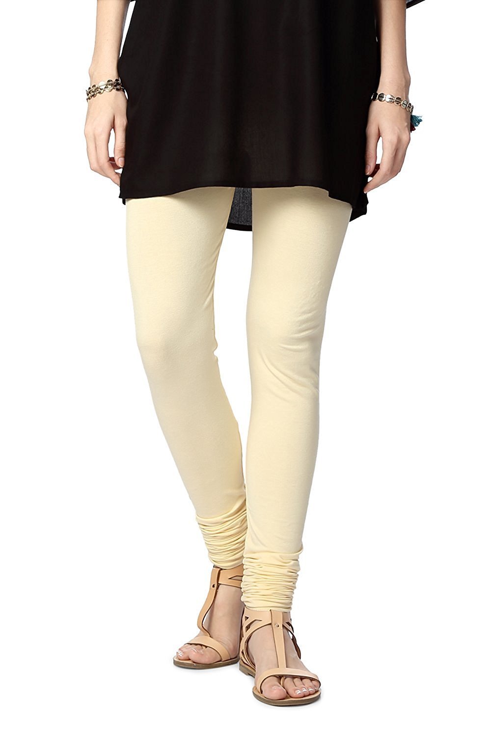Churidar leggings de algodón extra largos con efecto fruncido para entrenamiento 6