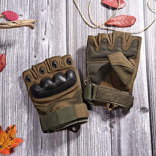 Image of WTACTFUL Tactical Fingerless Gloves Men Women, Breathable Anti-Slip