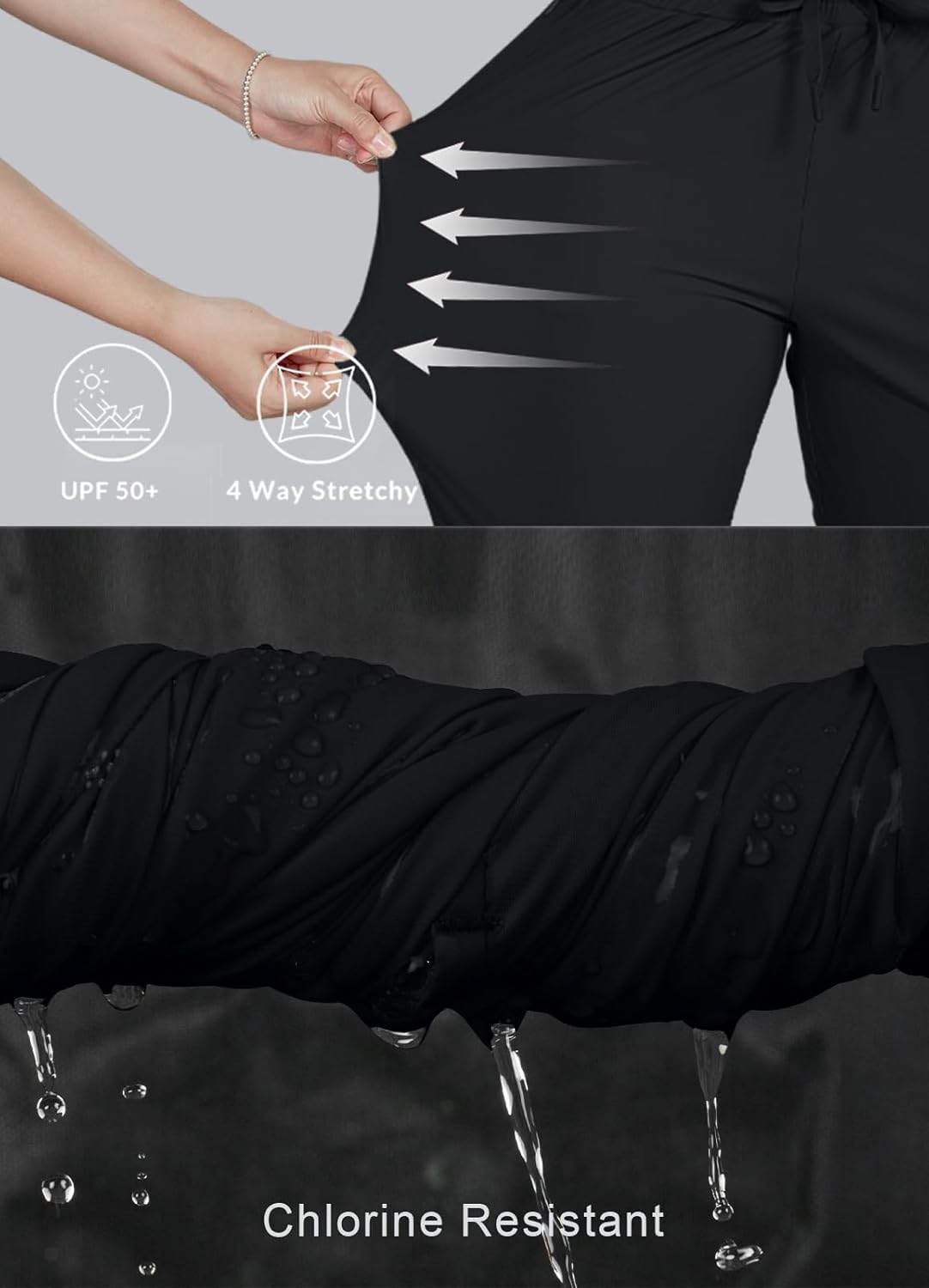 Women's Swim Capri Pants Board Shorts for Swimming Modest Swimsuits Beach Pants with Pockets Quick Dry UPF50+ - Image 5