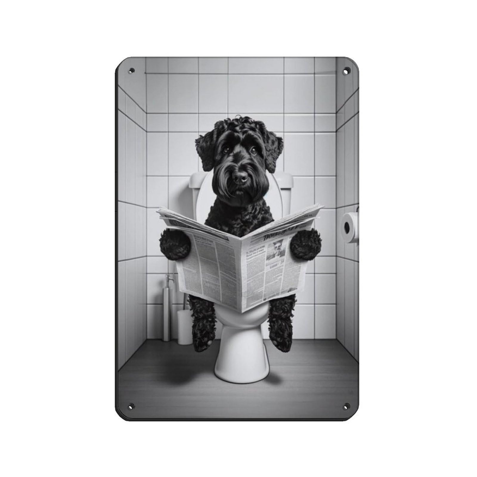 Black Russian Terrier Retro Poster Metal Tin Sign Chic Art Retro Iron Painting Bar People Cave Cafe Family Garage Poster Wall Decoration 8x12inch(20x30cm)