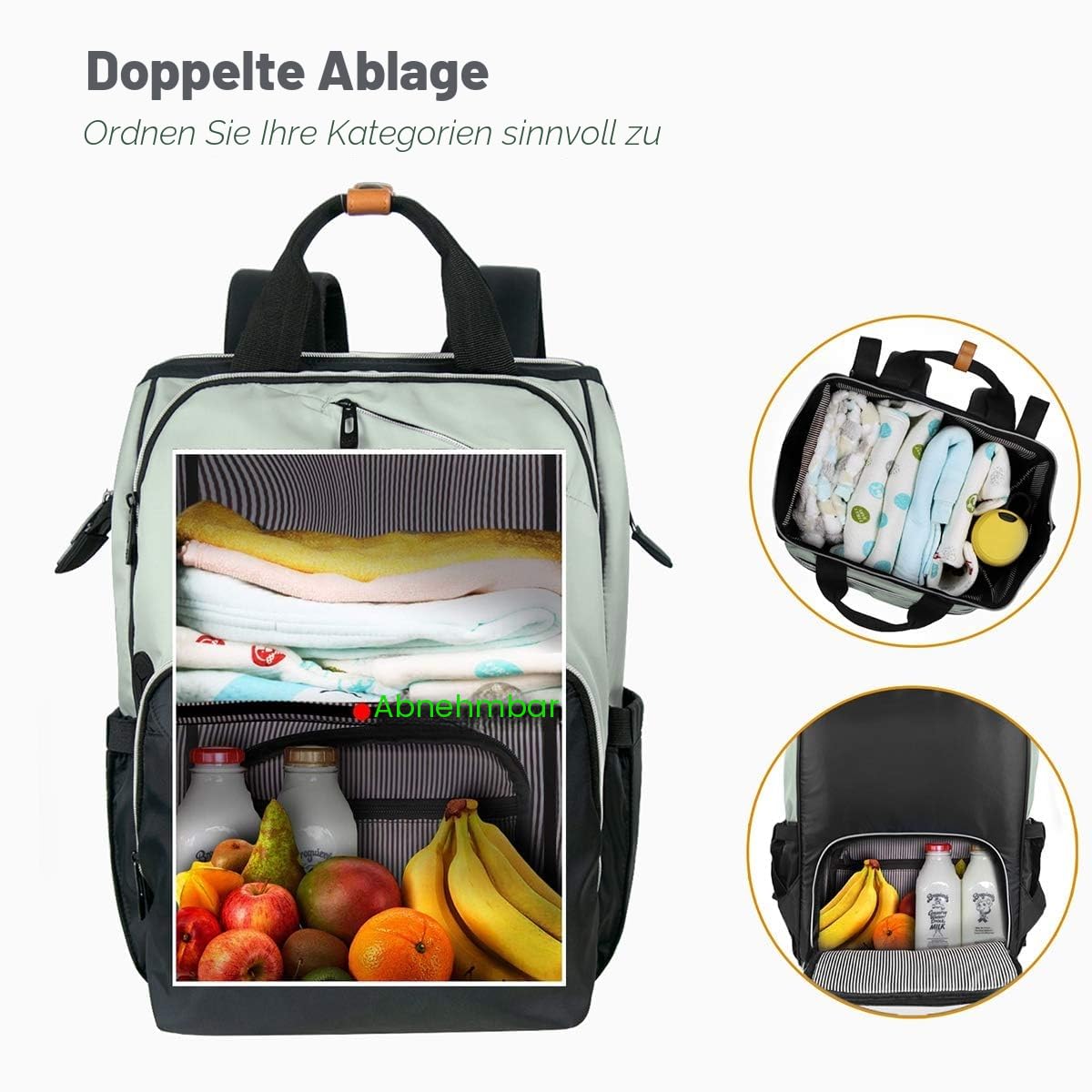 Hap Tim Baby Wickelrucksack Wickeltasche/Rucksack - Multifunktions-Designer Windeltaschen Große Kapazität, isolierte Taschen,wasserdicht,Babytasche Reiserucksack für Unterwegs(EU-7340GB)