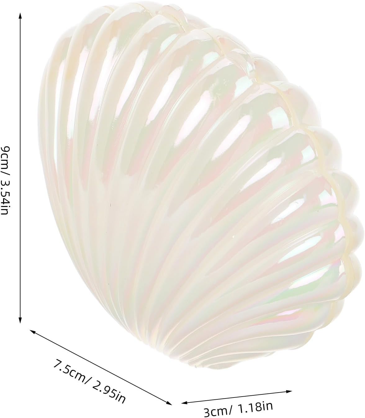 Shell Shaped Jewelry Trinket Box White Plastic for Earrings Bracelets image 2
