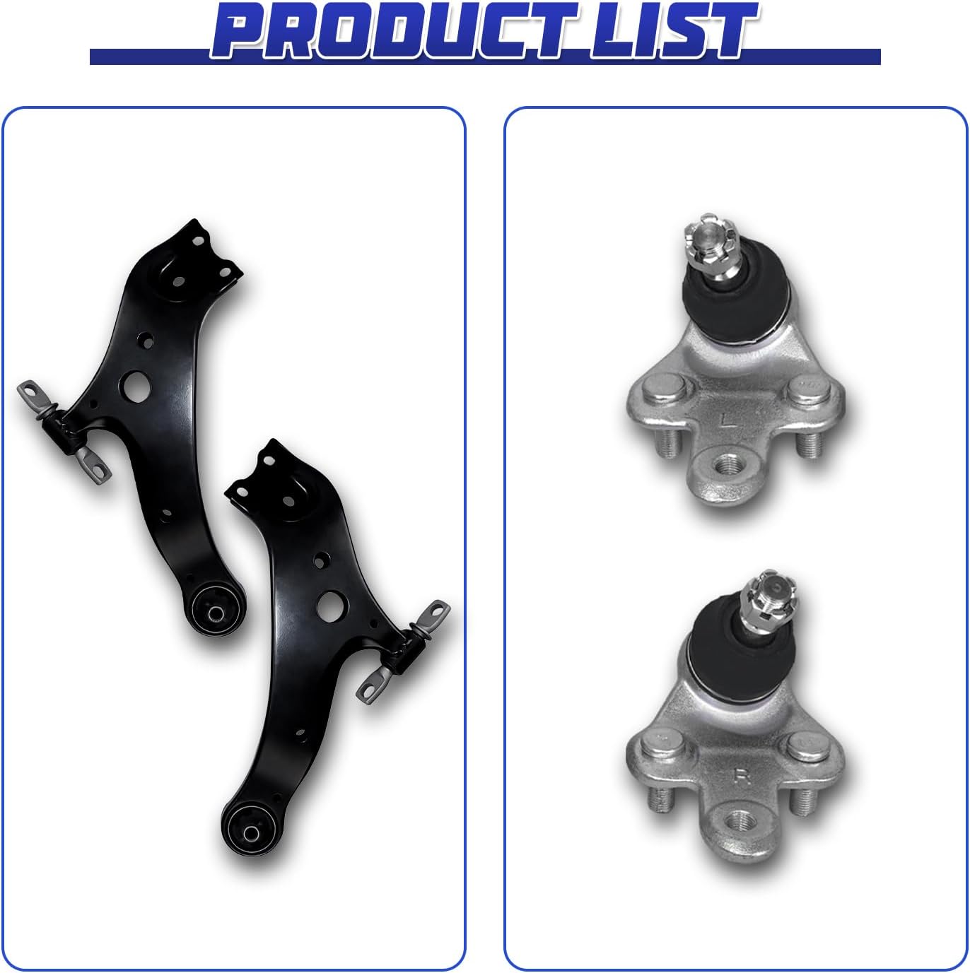 Control Arm, 4 Pcs Suspension Kit Front Lower Ball Joint Replacement For Toyota Highlander/Venza and Lexus RX350/RX350L/RX450H/RX450HL