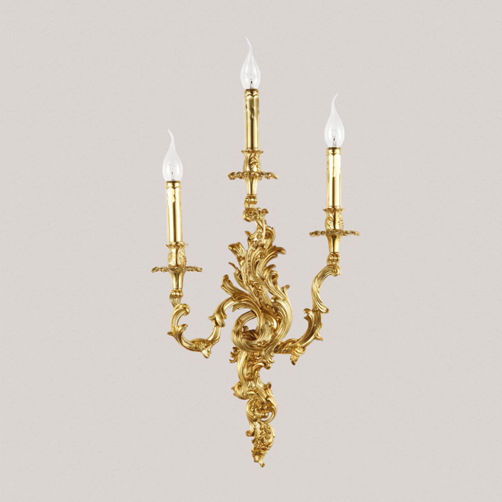 YNIYUJKL Wall Lamp, French Wall Light, Full Copper Three-Headed Candle Sconce Light, Golden Aisle Light, Corridor Light, Decorative Lighting,For Bedroom, Entryway, Girls Roo