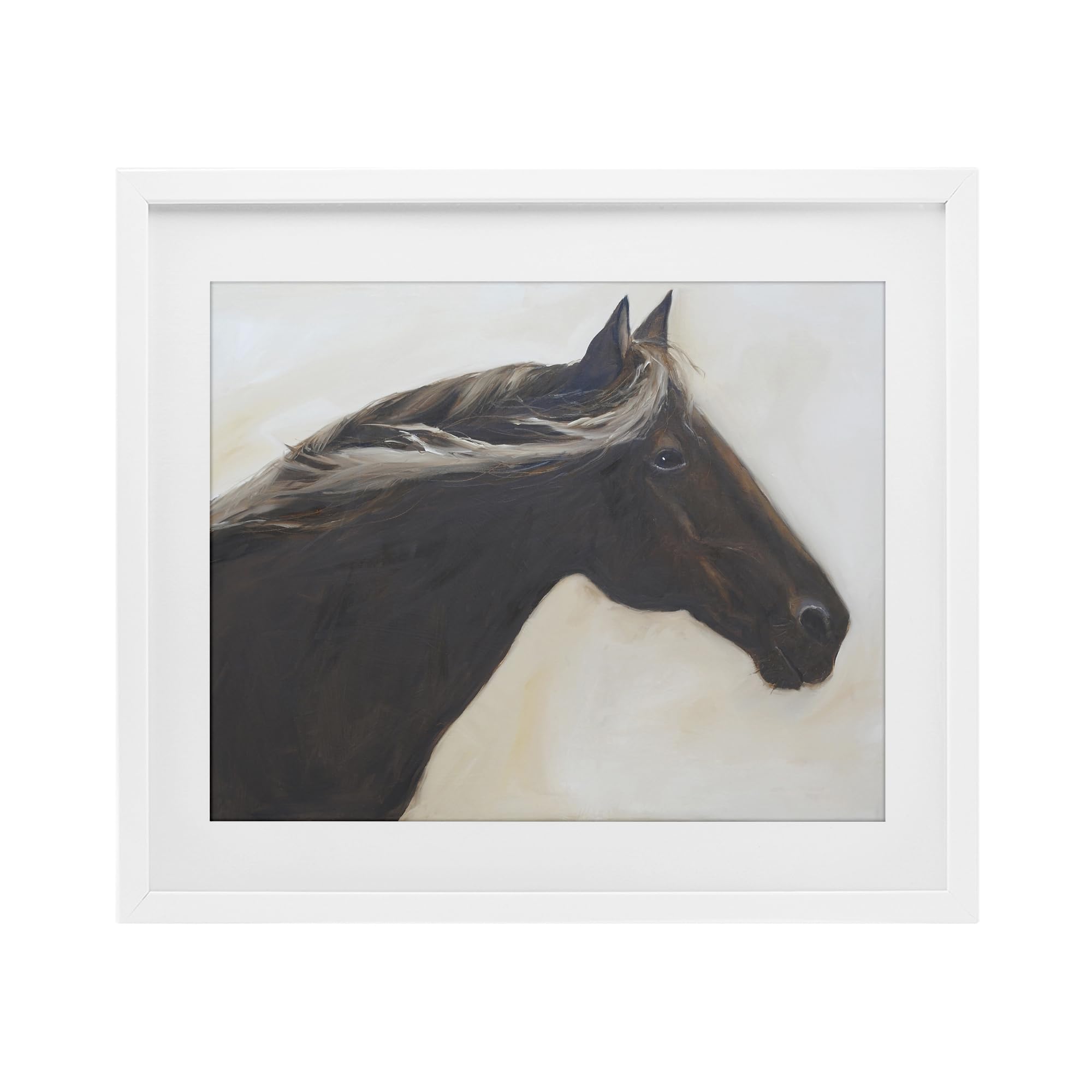 Stupell Industries Majestic Mare In Profile 'The Mare In Profile', Framed Print Under Glass, White, 21 X 17 Inches, Easy To Hang And Sturdy, Made In Usa, By Jadei Graphics