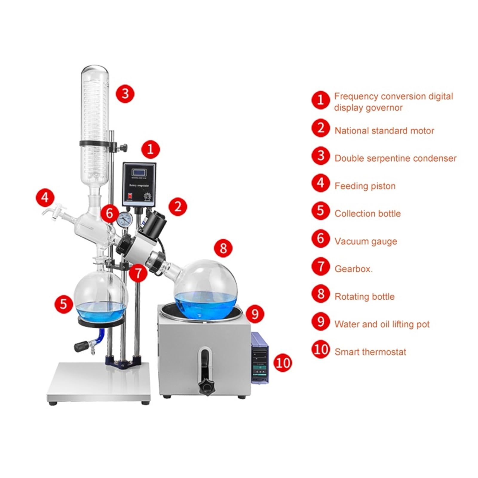 Laboratorium RE-201D Wyparka Obrotowa O Małej Objętości 0,25-2L Destylator Próżniowy Z Dekompresją Stabilna Rotacja ZwięKsza Parowanie(RE-201D 1L)