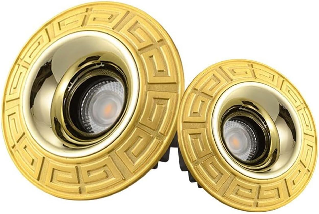 Recessed Spotlight, 6W/8W/10W/12W/14W Round Brass Anti-Glare, 25° Adjustable Angle, CRI90 Indoor Lighting, Dimmable Ceiling Spotlight(Warm Light,6W)