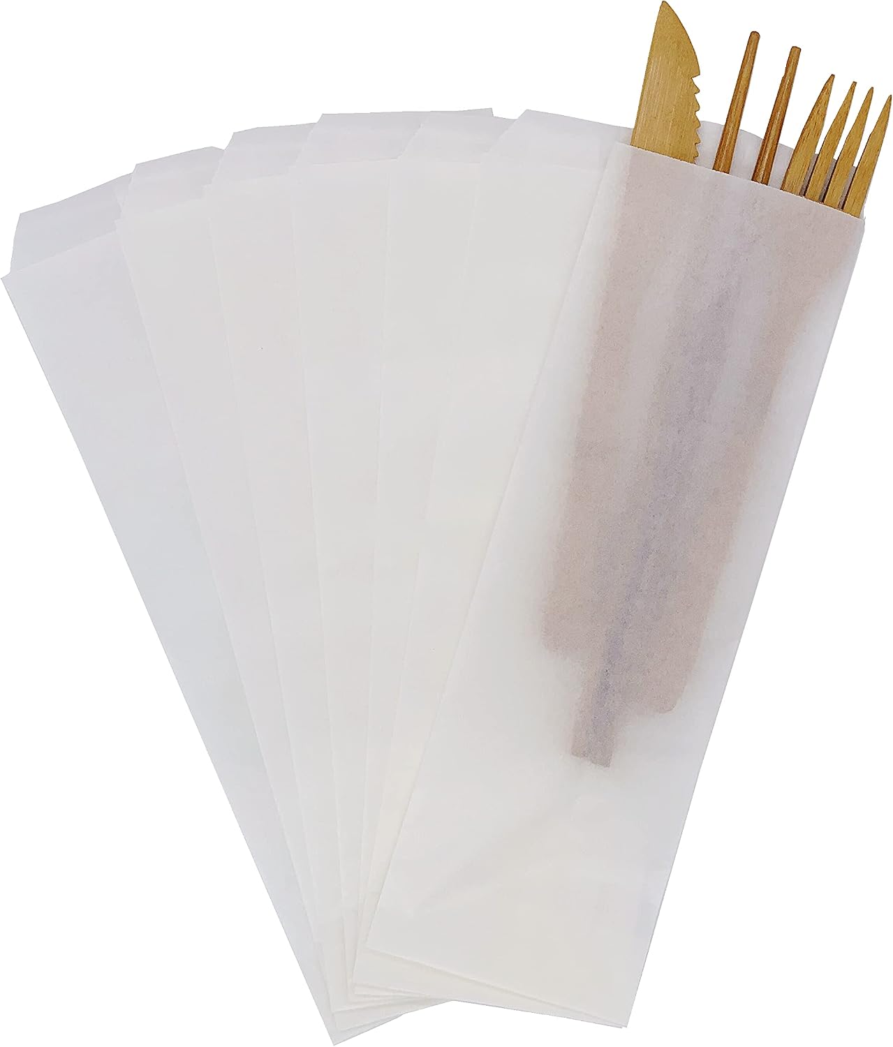 Quotidian White Flat Medium Glassine Paper Bags 3x10 in, 100 Count