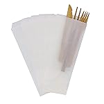 Quotidian White Flat Medium Glassine Paper Bags 3 x 10 (8 x 25.4cm) Pack of 100 - Birthday Treat Grocery Decorative Bread Popcorn