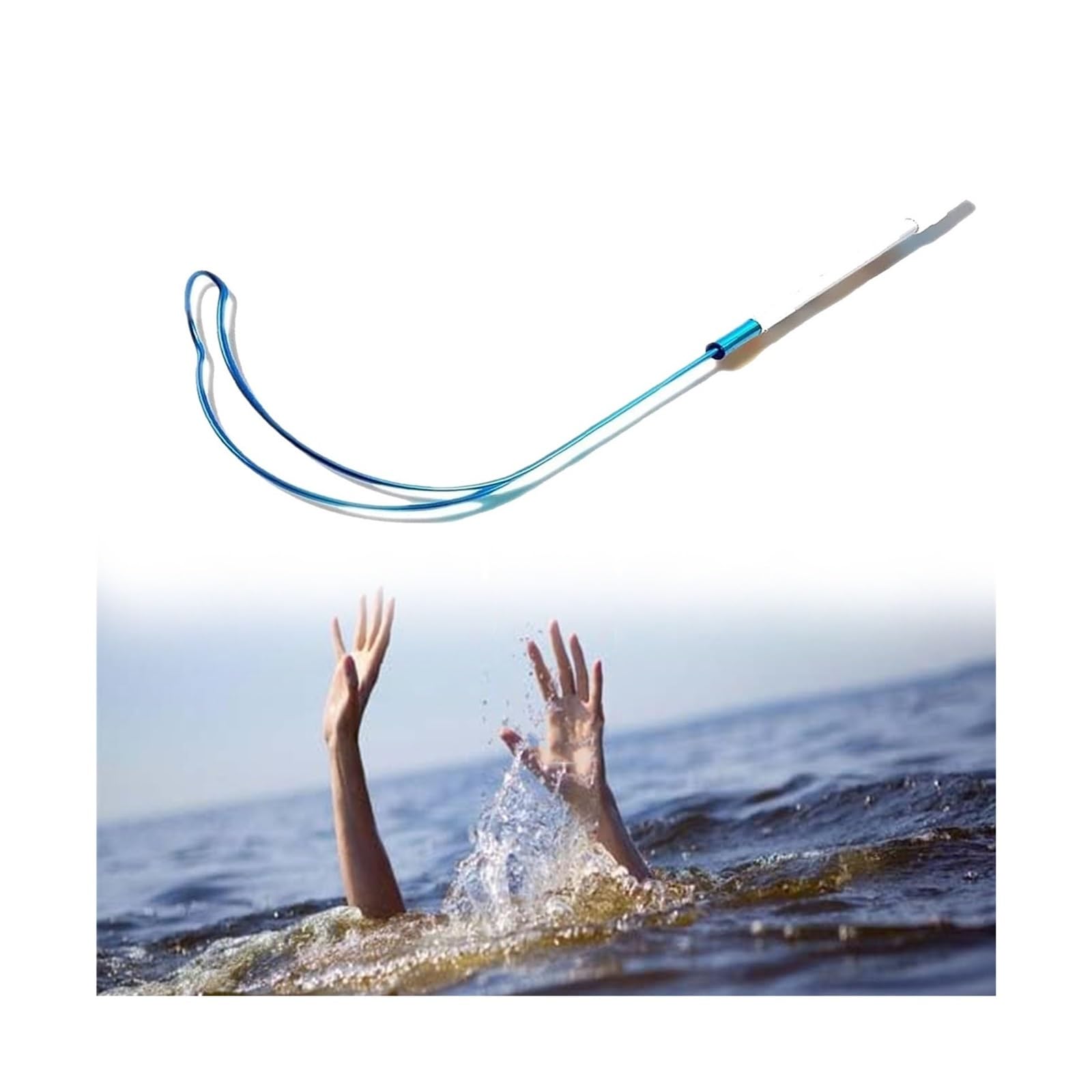 Crochet de sécurité piscine en aluminium anodisé durable équipement de protection bleu
