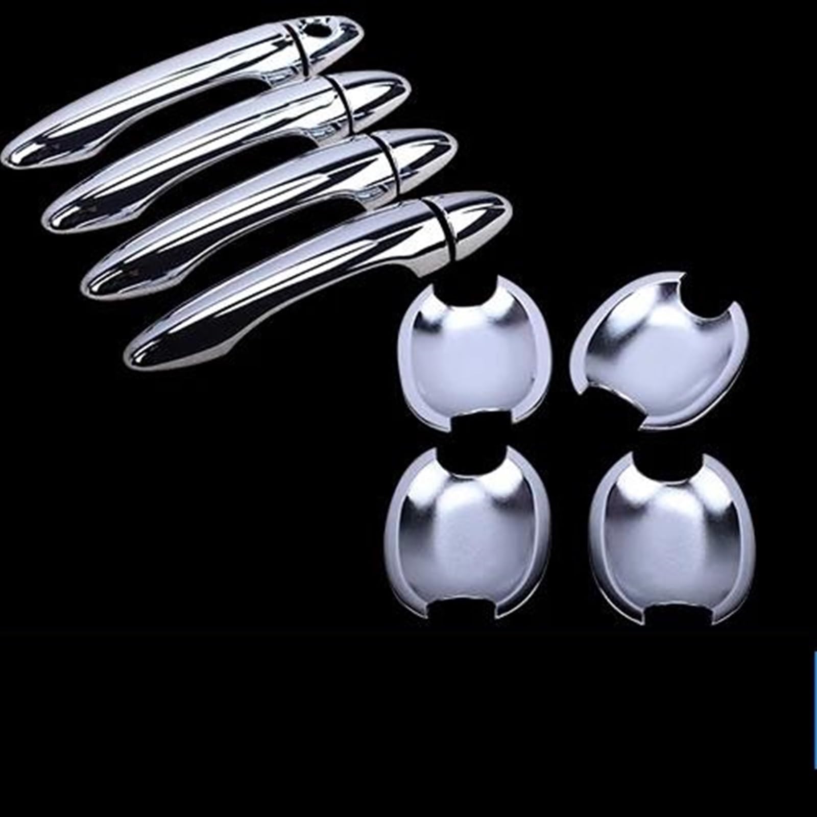 Slimes Silver 4 Car Styling Stickers For Kia K3 For Cerato 2010-2016 Protective Cover Door Handle Outer Bowls Trim Assecories Protection(Silver 4)