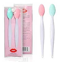 Vista 1 de Lip Scrub Brush,Lip Scrubber Exfoliator,Double-Sided Silicone Lip Exfoliating Tool,Gentle Lip Exfoliator Scrubber Brush for Smooth,Soft,Bright,and 2