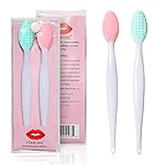 Lip Scrub Brush,Lip Scrubber Exfoliator,Double-Sided Silicone Lip Exfoliating Tool,Gentle Lip Exfoliator Scrubber Brush for Smooth,Soft,Bright,and Healthy Lips(2 PCS)