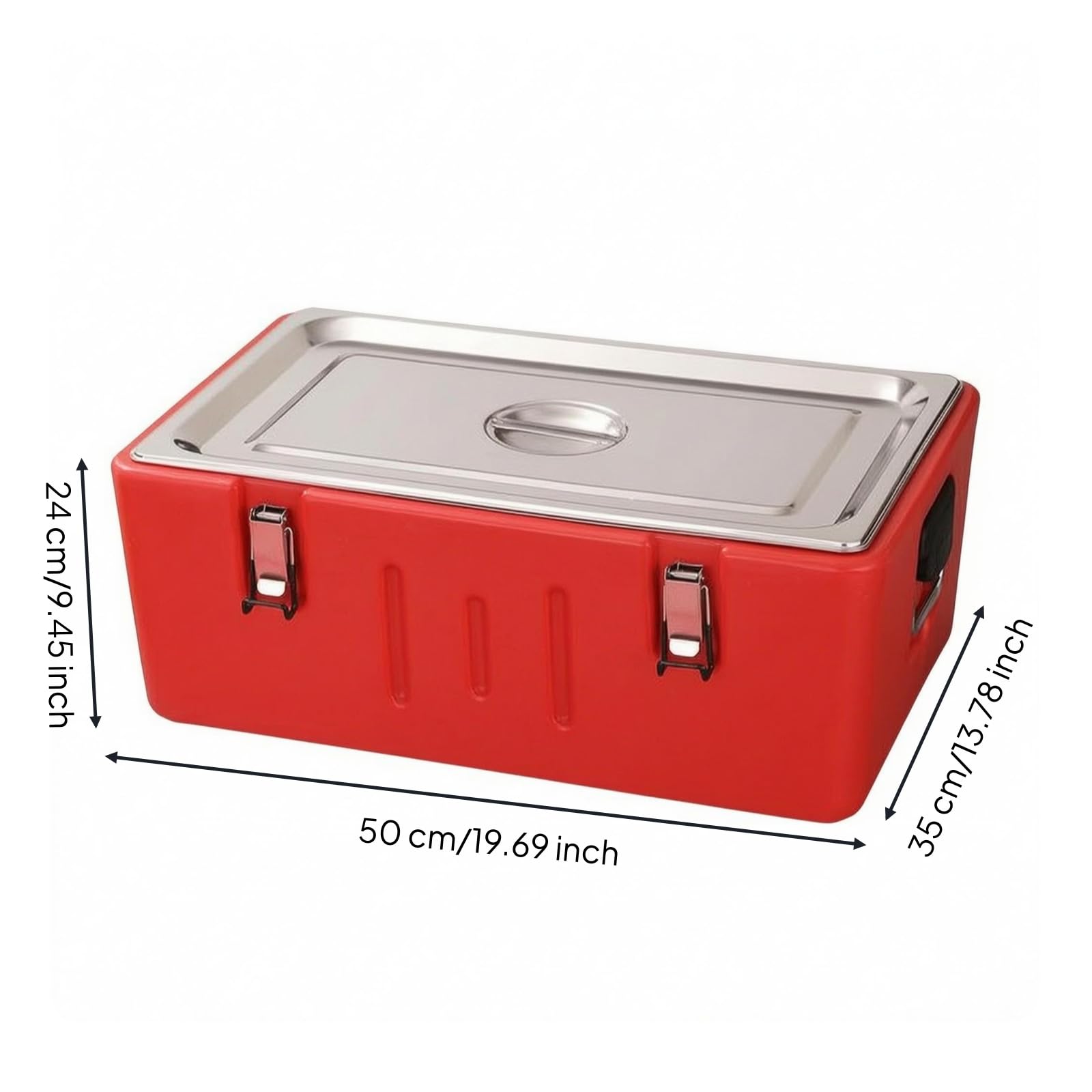 Contenedor Térmico Térmica Doble Tapa Contenedor Térmico Rectangular con Asas Laterales Recipiente Aislado, Caja De Aislamiento Con Revestimiento Extraíble De Cuatro Compartimentos