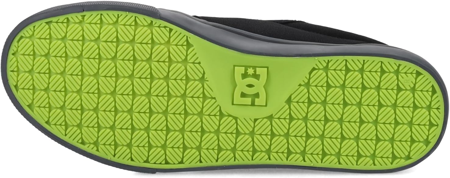 DC Men's Anvil Casual Skate Sneaker, Black/Lime, 11.5 - Image 4