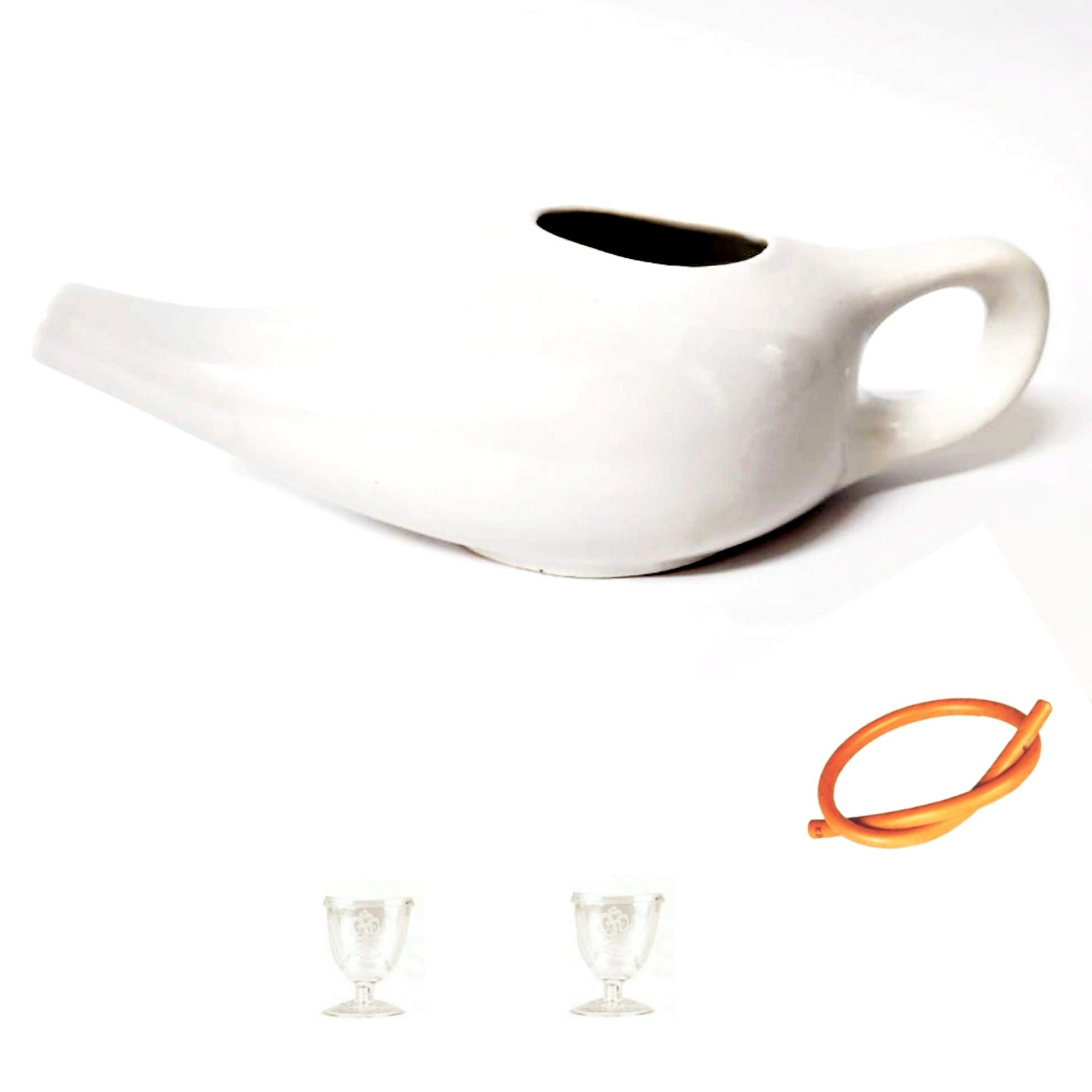 Yoga Store Wala Jal Neti Pot Ceramic with 1 Rubber Neti, Eye Wash Cup 2 Pcs - (Combo Pack Of 3) (B08Z49JNFH) Amazon Price History, Amazon Price Tracker