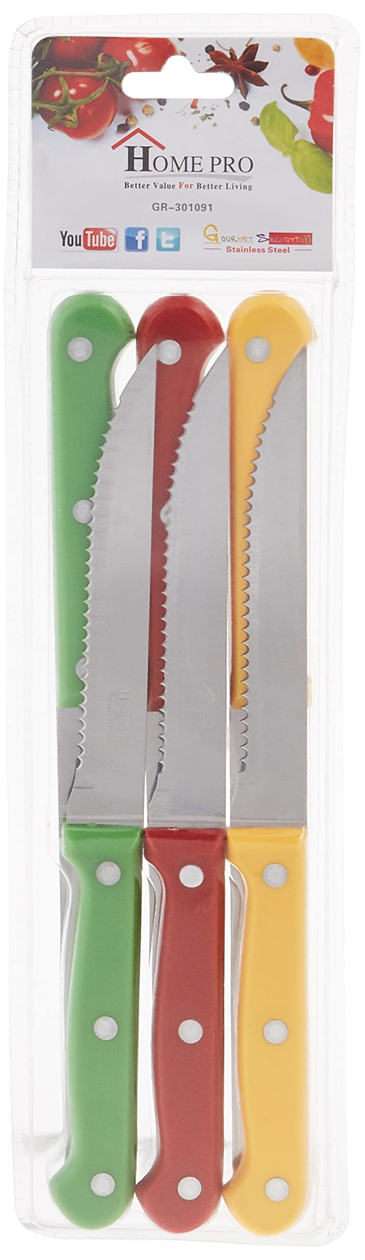 Home Pro Western Knife 6-Pieces Set, Multicolour