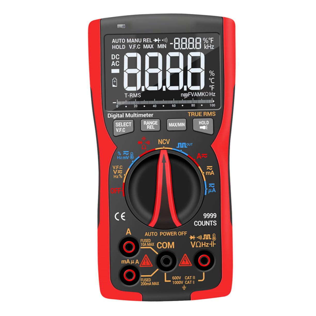 Lurrose Portable Digital Multimeter with Smart Measuring Instrument Voltage Display Screen Full Range Overload Protection Lightweight Electronic Test Device Without Battery for Electrical