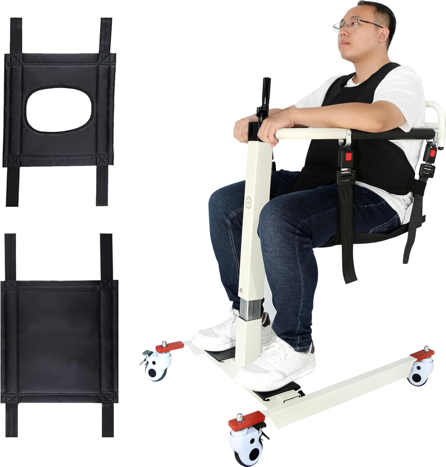 Upgraded Adjustable Patient Lift Transfer Chair with
