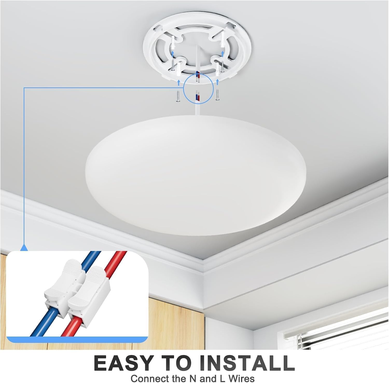 Plafon LED Techo, 36W 4500LM Lampara Techo, Plafones Para Techo LED Lámpara de Baño Impermeable IP54, Moderna Lamparas de Dormitorio Redonda Sin Marco de Estar Cocina Pasillo Sótano Oficina -6500K
