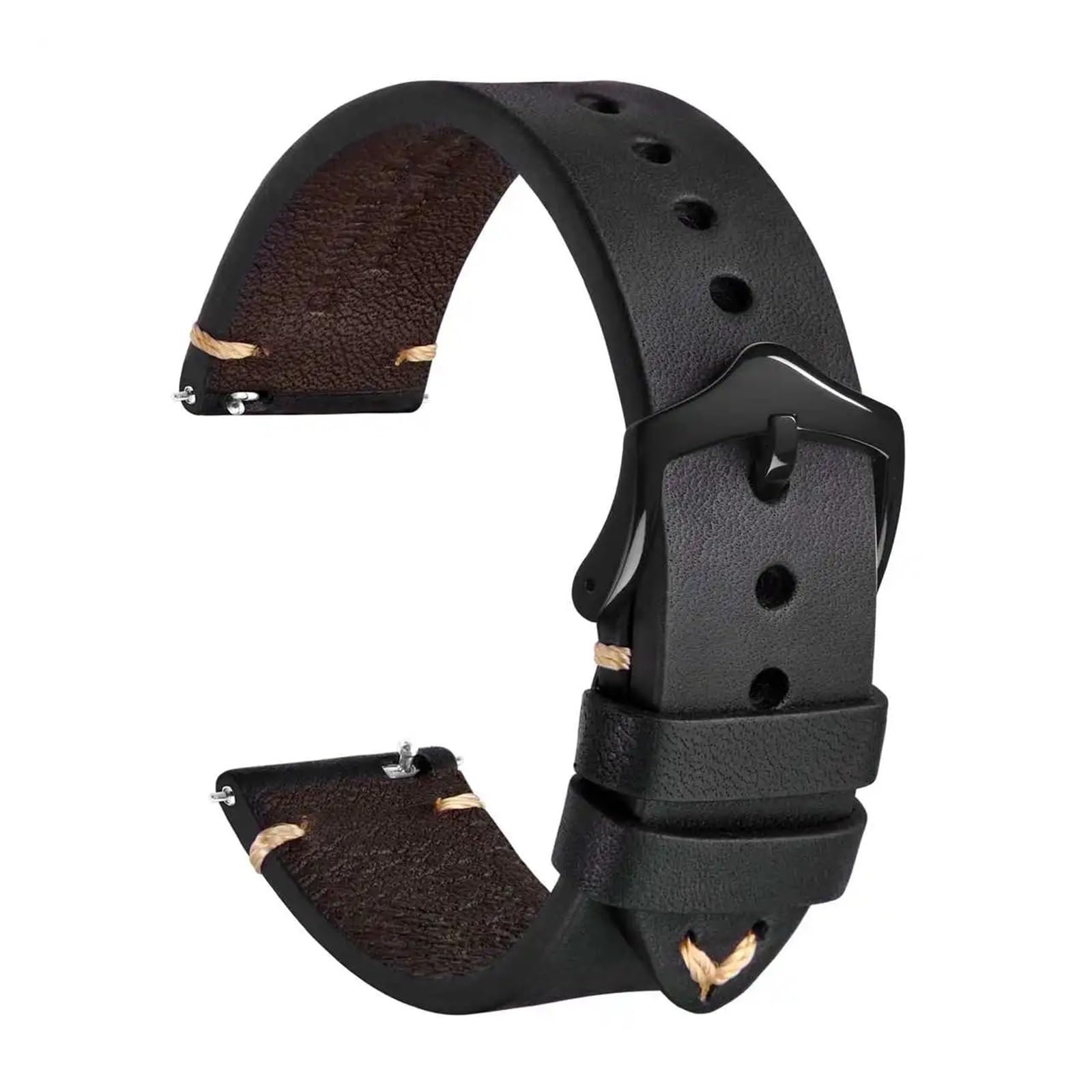 Bracelet de montre en cuir véritable 18 22mm, noir, vert, marron, adapté à la intelligente
