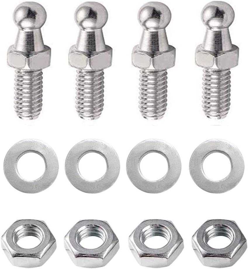 Pack of 4pcs 10mm M8×1.0 Ball Stud Prop Screw Bolts For Mounting Gas Lift Support Struts Gas