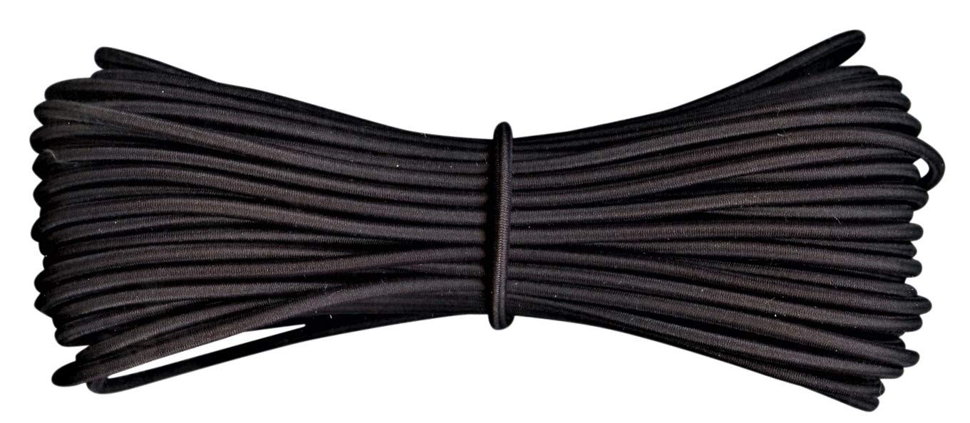 Round Elastic Cord - 3 mm diameter - Black - 100 metres