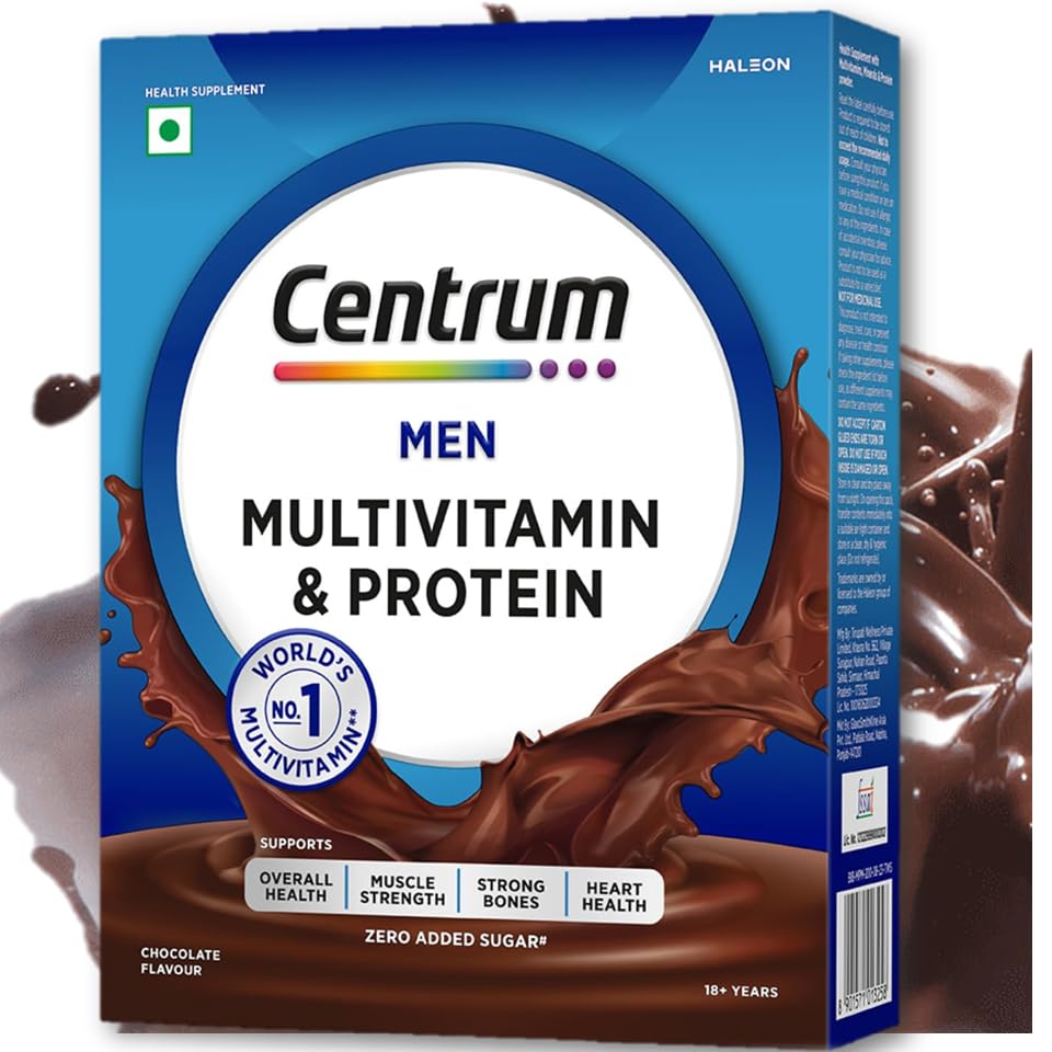 Centrum Men Multivitamin & Protein,200g Health Drink (Chocolate Flavour) World’s #1 Multivitamin Nutrition Drinks|24 Vitamins, Minerals to support Overall Health (Veg)-Northwoods Centrum Men Multivitamin & Protein,200g Health Drink (Chocolate Flavour) World’s #1 Multivitamin Nutrition Drinks|24 Vitamins, Minerals to support Overall Health (Veg)-Northwoods