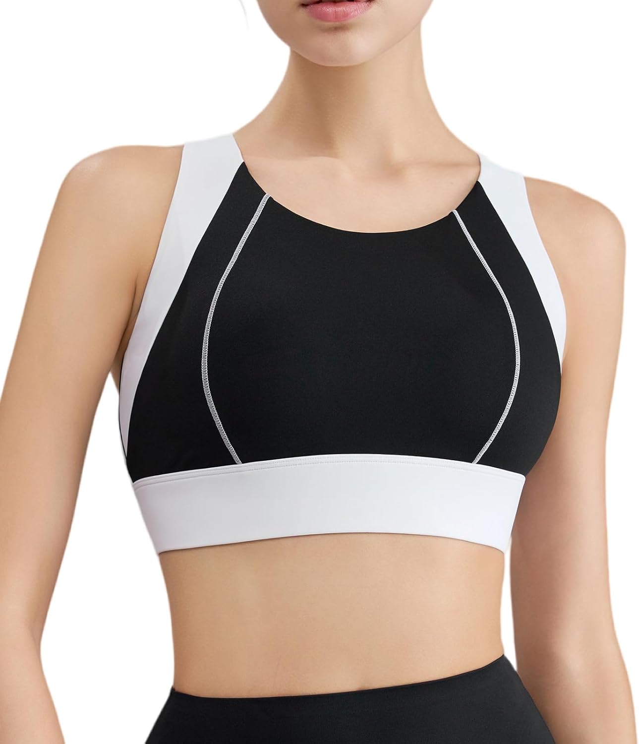 SEAUR Sports Bra for Women High Impact Support Racerback Yoga Exercise Workout Bras Padded S-2XL