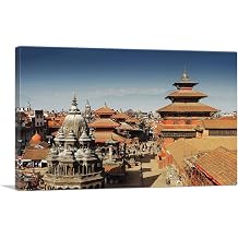 ARTCANVAS Kathmandu Durbar Square Nepal Photo Canvas Art Print Stretched Framed Painting Picture Poster Giclee Wall Decor - 12" x 8" 0.75" Deep