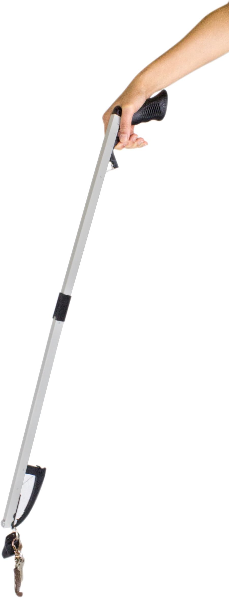 Lightweight Folding Reacher with Magnetic Tip and Ergo Handle, Anodize Silver, 32-Inch