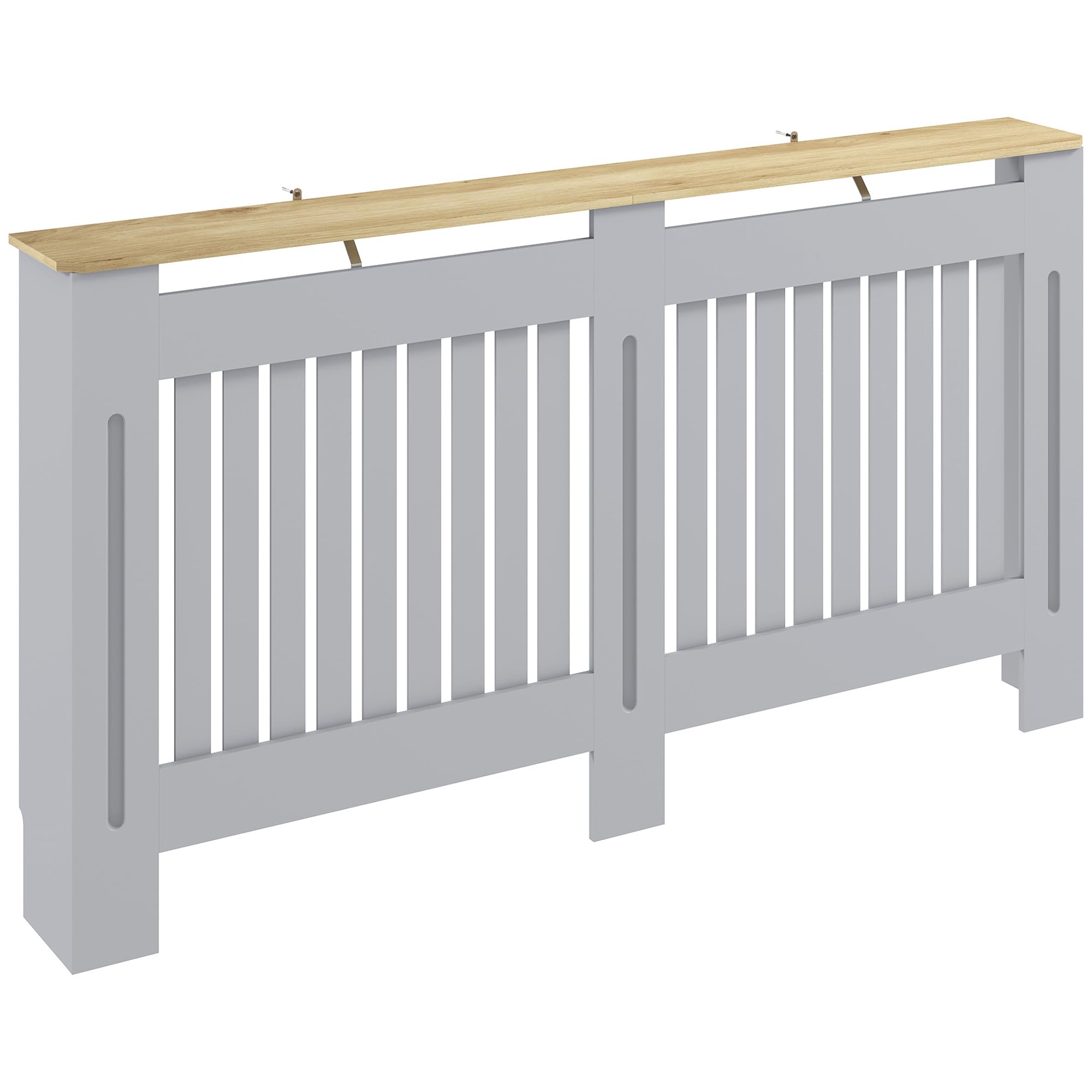 Homcom Radiator Cover Painted Slatted Mdf Cabinet Lined Grill 152X19X81Cm from B&Q
