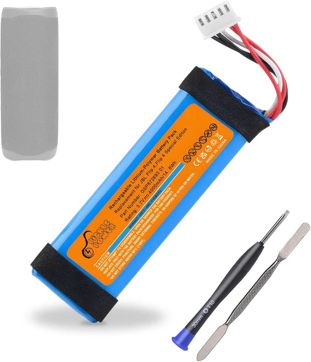 Pickle Power 4000mAh Battery for JBL Flip 4, Flip 4 Special Edition, JBL GSP872693 01