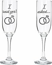 Always Looking Good Engraved Engagement Set of 2 Champagne Flute Glass Set I Asked I Said Yes Congratulations on Your Engagement Gift