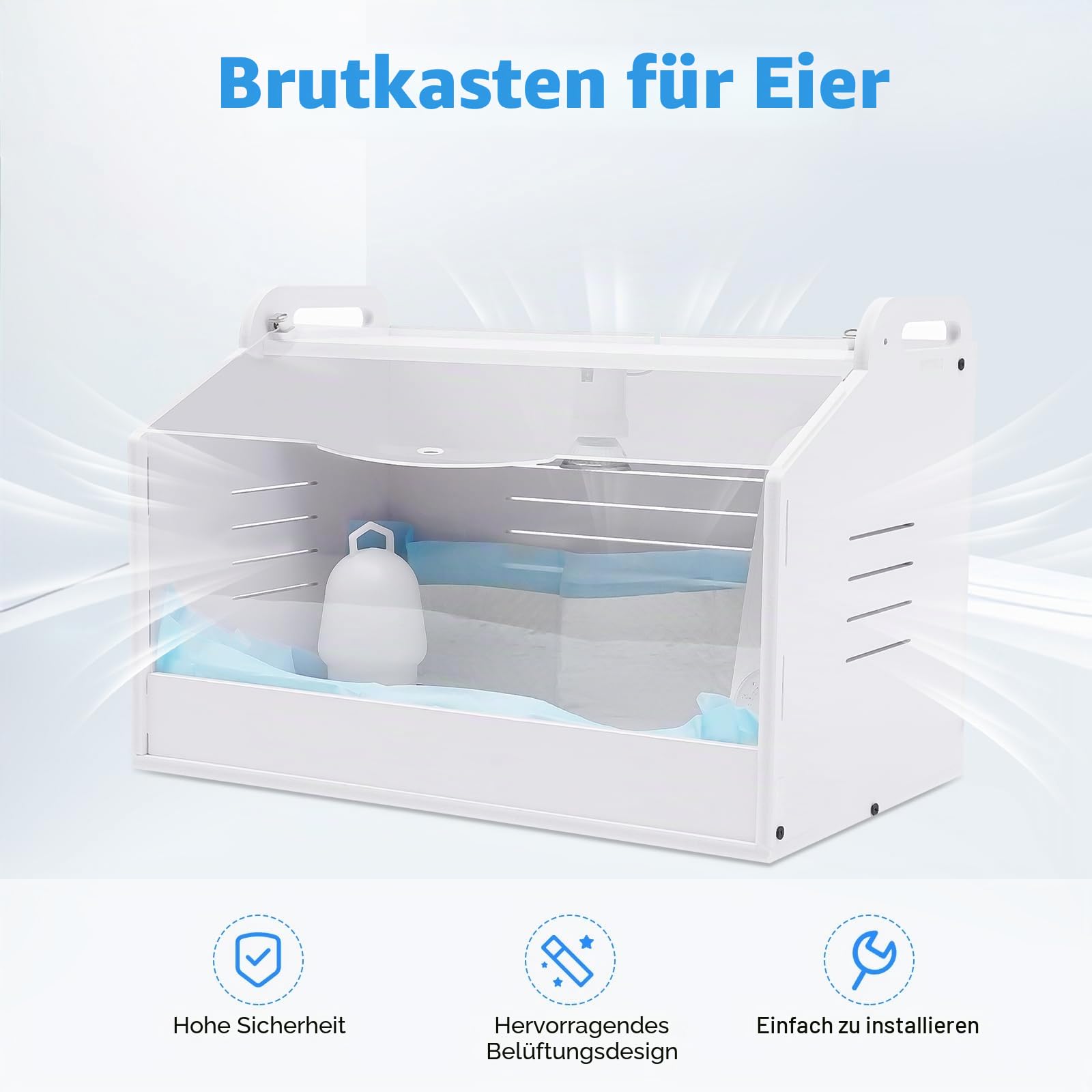 Kükenaufzuchtbox Wärmelampe Heimaufzucht Reptilien und Kleintiere Brutkasten Inkubator 220V Kükenaufzuchtbox