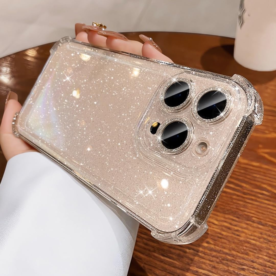 Coque silicone transparente paillettes iPhone 16 Plus protection souple - 8