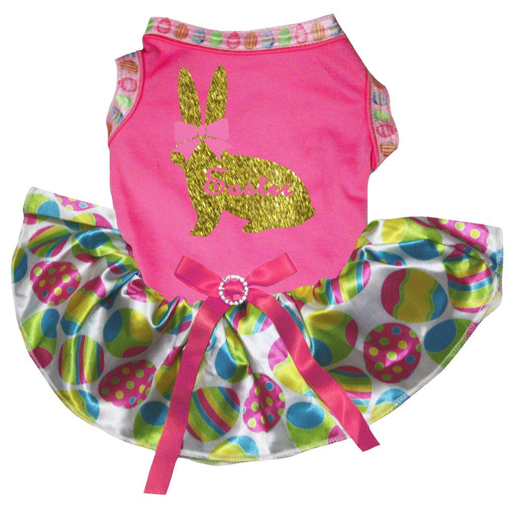 Robe Lapin de Pâques pour chiot, le cadeau printanier idéal avec tutu rose