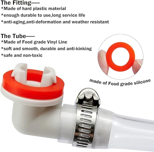Miniatura 3 de LitKiwi Kit de drenaje, aire acondicionado de ventana, 1 pieza de montaje de codo, material de tubo de vinilo transparente de 3 pies, unidad de CA
