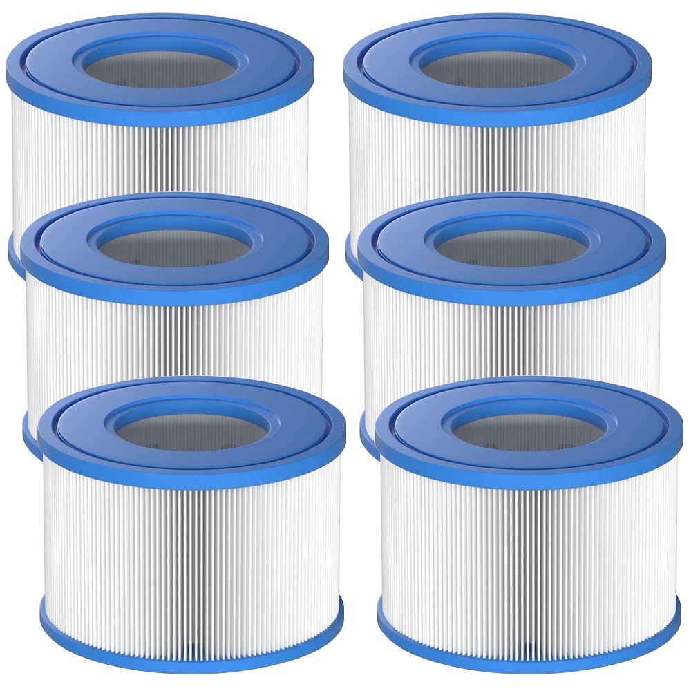 Filtre de Type S1 29001E Compatible avec Tous Les Spas Intex PureSpa 28429E, 28403E, 28407E, 28443E, 28453E, 28421E, 28423E, 28413E et 28453E, Pompe de Piscine 11692, SB-h10 et JPC01 (Lot de 6)